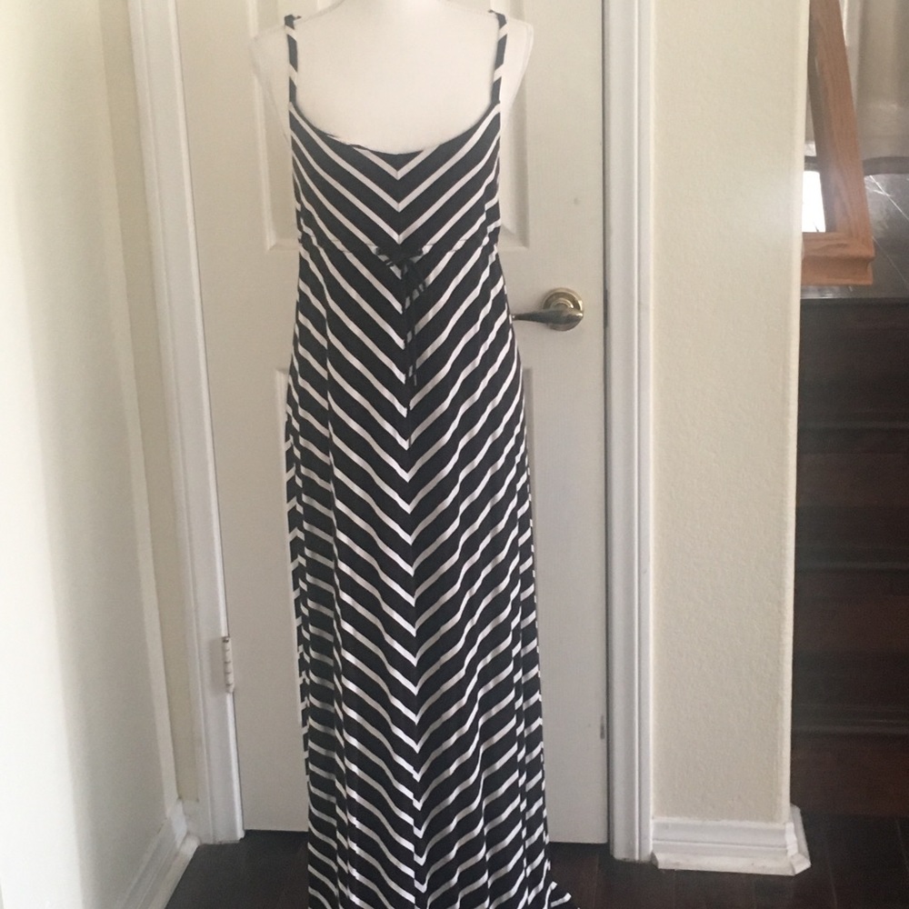 Tommy Bahama navy and white striped maxi dress